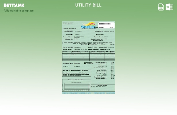 Модерен стил Шаблон за комунални сметки на компанијата St. Kitts Electricity (SK